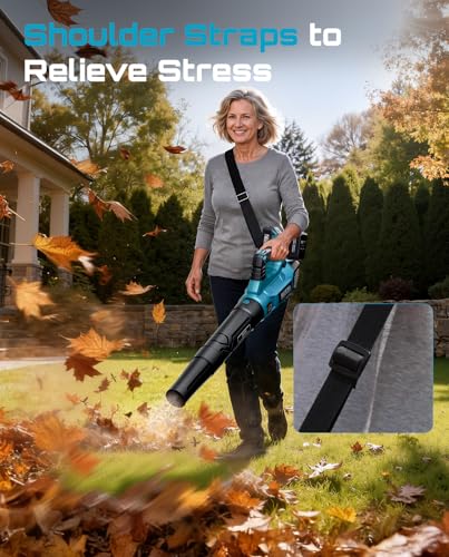 Image of SEESII 40V Leaf Blower Cordless with 2 x 5.2Ah Batteries, 650CFM 160 MPH | Brushless Motor Battery Powered, Turbo Mode & 3 Speeds Control Lightweigh Electric Blower for Lawn Care /Light Snow /Debris