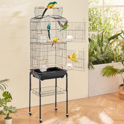 VEVOR Gaiola de papagaio grande de 162 cm com suporte removível para periquitos tentilhões, canários