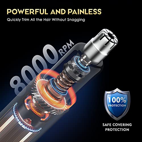 Tifor 8,000 Rpm Nose Hair Trimmer For Men - Electric Nose Hair Trimmer Rechargeable - Ipx7 Metal Ear Nose Trimmer Eyebrow Facial Hair Removal Tool #TOP1