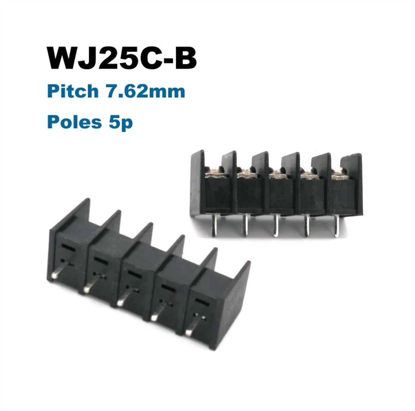 Morsettiera a vite PCB passo 7,62 mm diritto 2/3/4/5/6/7/8 pin Morsettiera 25C-B connettore cavo 2,5 mm2 15 A(6P (20Pcs))