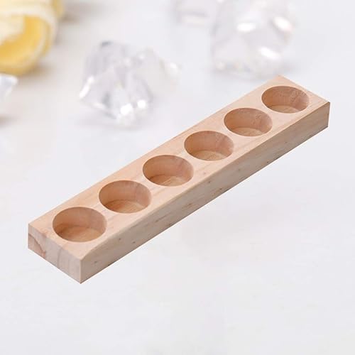 Miniatura 6 de Cabilock Caja de almacenamiento de aceite esencial de madera, soporte organizador de escritorio, estante de exhibición de madera maciza para aceites