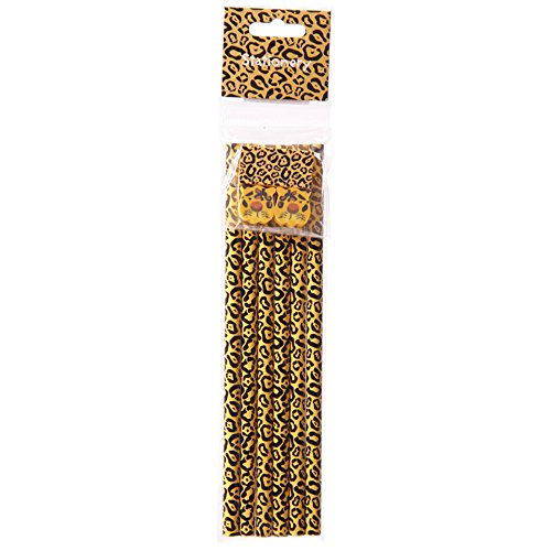 6 animale stampa matite e gomme - Cheetah