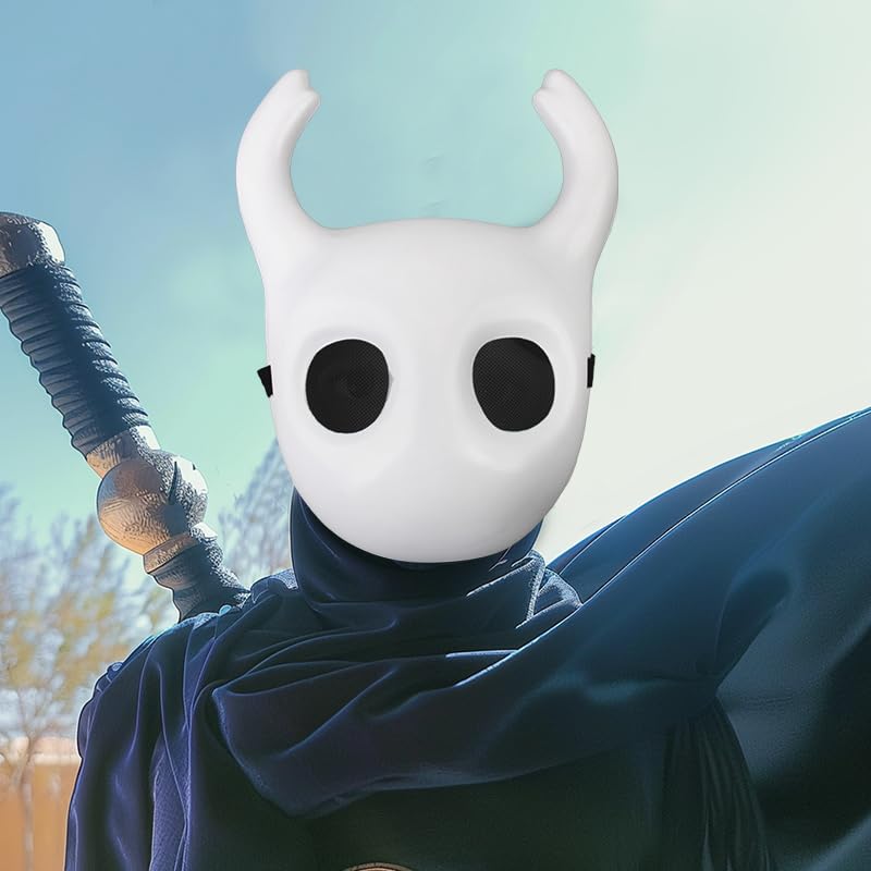 Lanmachoice Knight Mask Cosplay Costume Accessories Funny Halloween Game Character Full Haed PVC Mask(rounded model)
