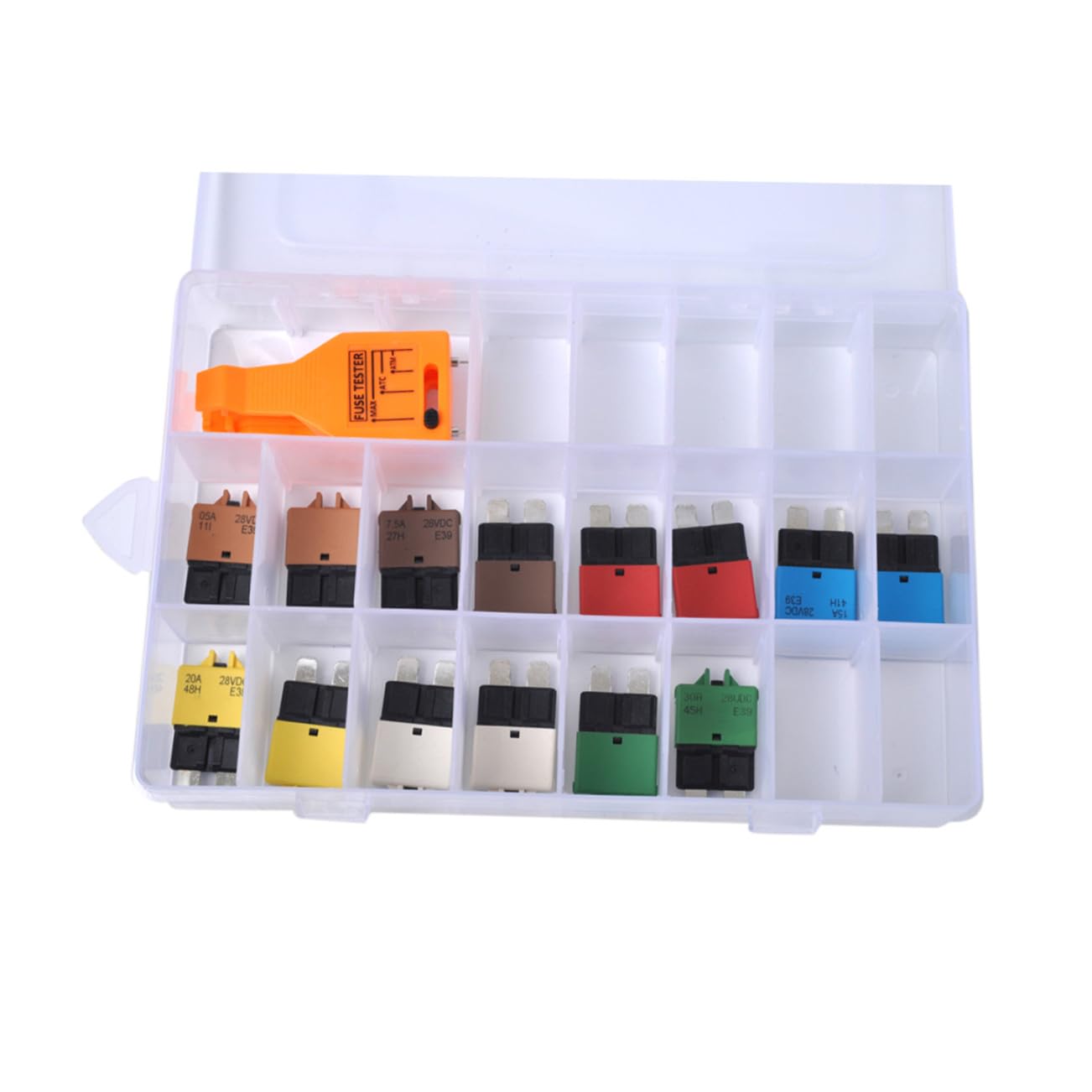 Gatuida 15pcs Medium Car Assortment Kit Manual Reset and Fuse Tester Includes to Coded for Automotive Use