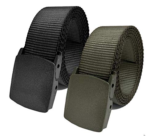 Men's Adjustable High Strength Utility Tactical Belts with Heavy Duty Plastic Buckle Up to 80