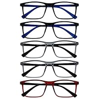 Eyekepper 4 Paia Occhiali Da Lettura Cerniere A Molla Uomo Donna Montatura Rettangolare Lettori Include Una Lenti Grigio Per Sole Diottria 0.50