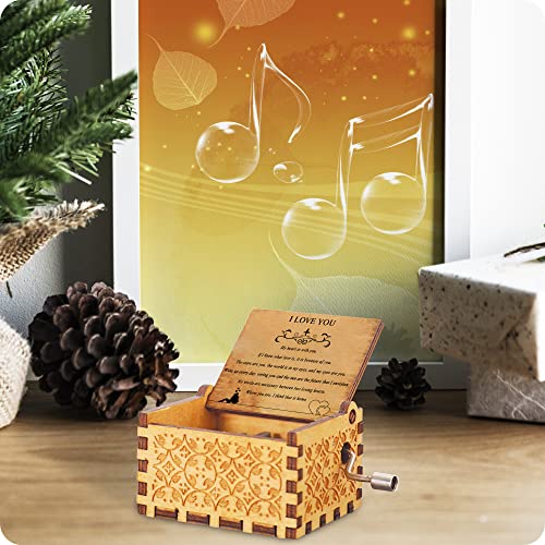 Music Box Valentines Day Gifts Wood Hand Crank Vintage Musical Boxes Love Words Personalized Gifts For Lover, Girlfriend, Boyfriend, Husband, Wife Memorial Gifts #TOP6