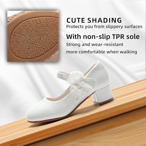 Girls Dress Shoes Low Heel Flower Girls Wedding Party Mary Jane Princess Shoes for Toddler Little Kid Big Kid3