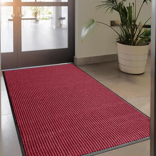 Image of MaxMat Extra Large Commercial Door Mat, Rubber Border Heavy Duty Door Mat, Waterproof, Low-Profile, Easy to Clean, Rubber Entry Mat. (Red, 4 x 8 Feet)
