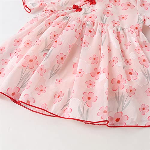 Toddler Baby Girl Chinese Cheongsam Dress Short Sleeve Floral Qipao Classic Retro Pageant Festival Dress Formal Girls4