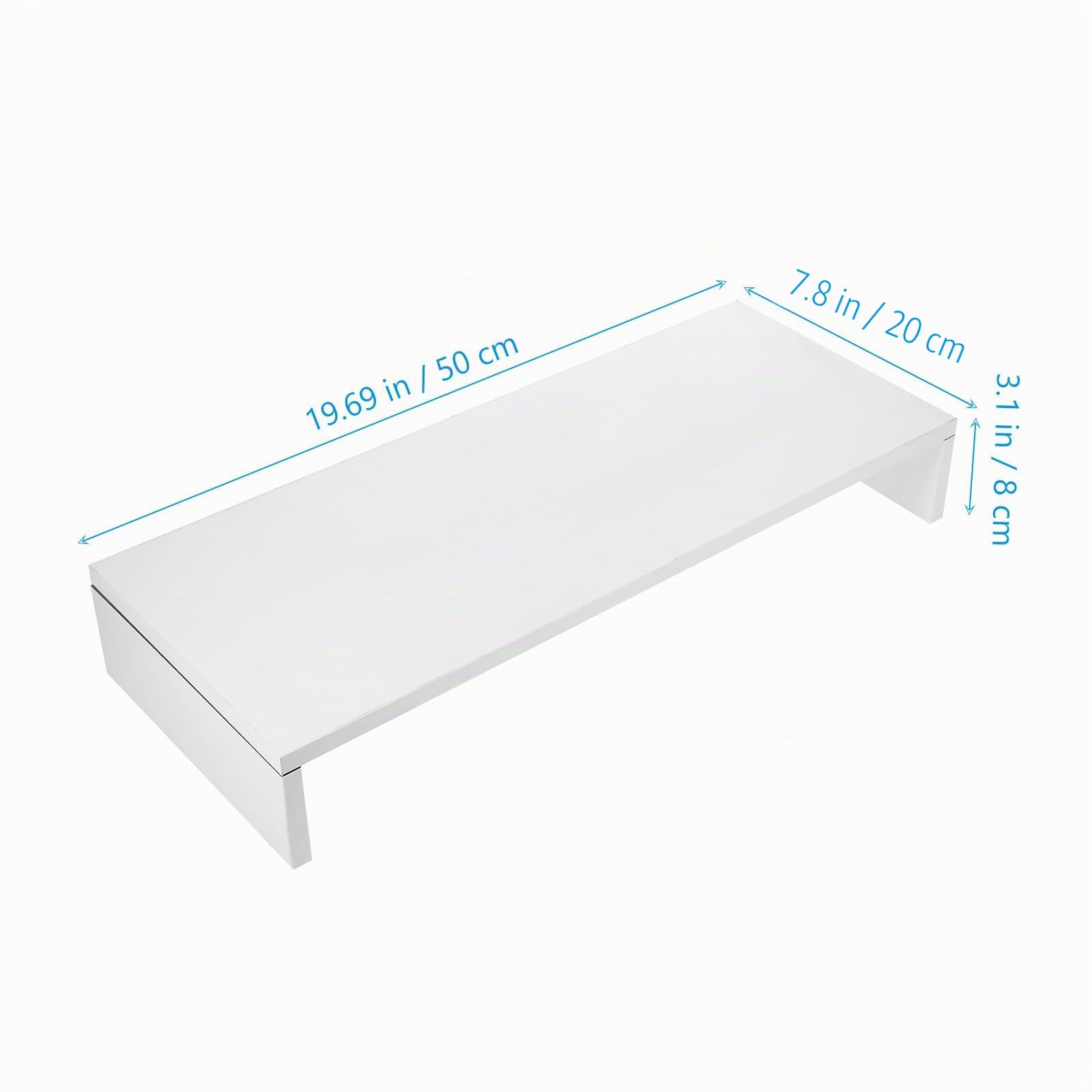 Supporto per Monitor da Scrivania, Rialzo per Schermo e Notebook, Pannello MDF Ecologico, Bianco, per Casa e Ufficio, Design Elegante
