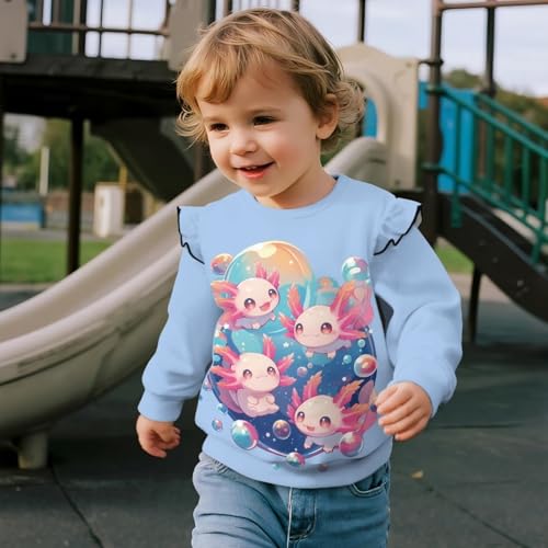 Cute Tops for Girls Ruffle Long Sleeve Sweatshirt Crewneck Pullover Top Soft Comfy Clothes for Girls 1-8 Years4