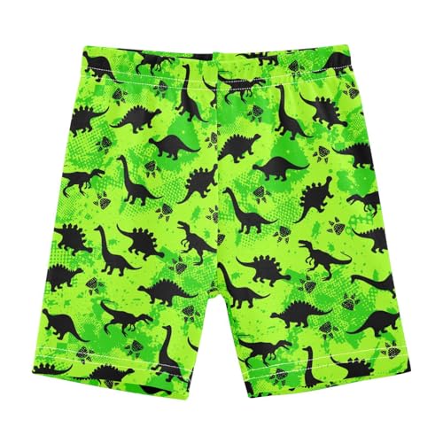 JHKKU Girls Dinosaurs Green Shorts Cotton Cartwheel Bike Kids Biker Under Dress Dance Short Girl Clothes 5T