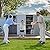 DWVO 8x6ft Metal Outdoor Storage Shed with Window, Lockable Tool Storage Sheds, Oversized Steel Garden Sheds with Sloped Roof for Backyard, Patio, Garage, Lawn (Gray + White)