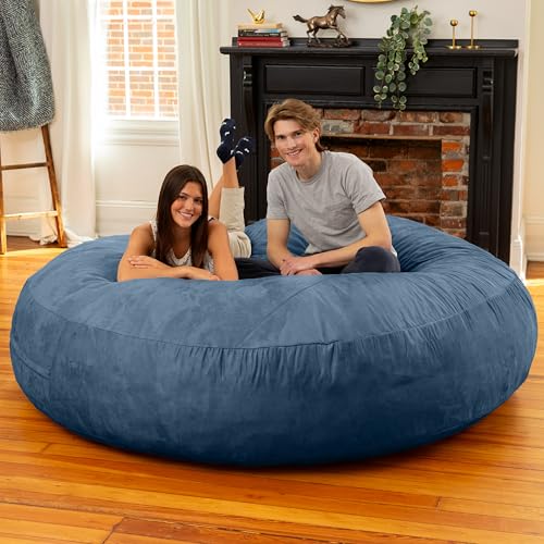 Image of Jaxx 6 Foot Cocoon - 2-in-1 Convertible Bean Bag Bed & Large Bean Bag Chair for Adults, Navy