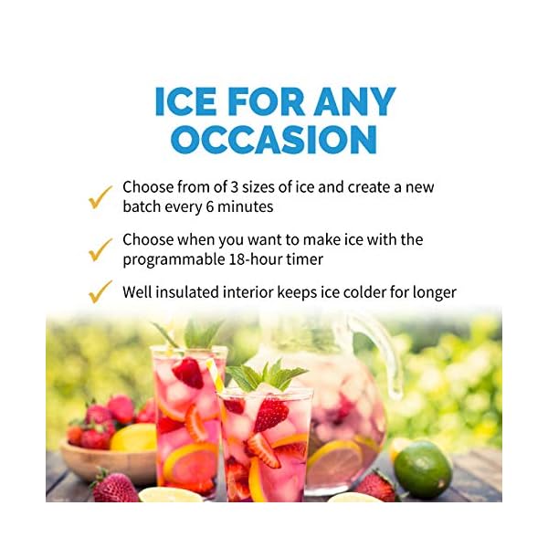 NewAir Portable Ice Maker 50 lb. Daily Red 3 Size Bullet Shaped Ice