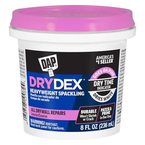 DAP 7079812328 DryDex Dry Time Indicator Spackling, 8 FL OZ, Pink/White Cover