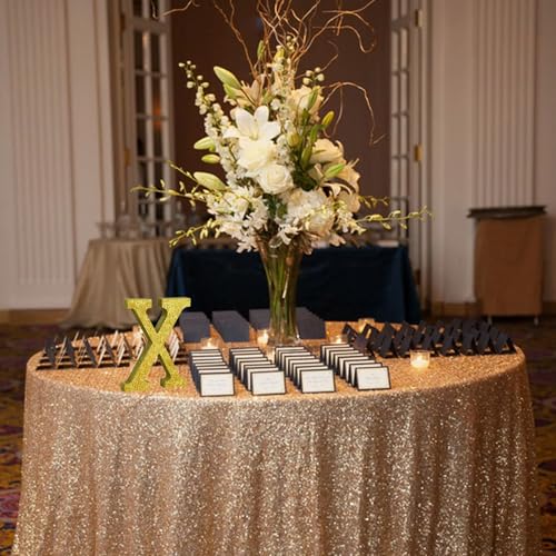 Image of TONIFUL 8 Inch Gold Glitter Letter X Table Centerpiece A-Z Gold Birthday Party Decorations,Gold Alphabet X for Birthday,Chrismas,Graduation,Bridal Shower,Wedding,Anniversary Party Supplies