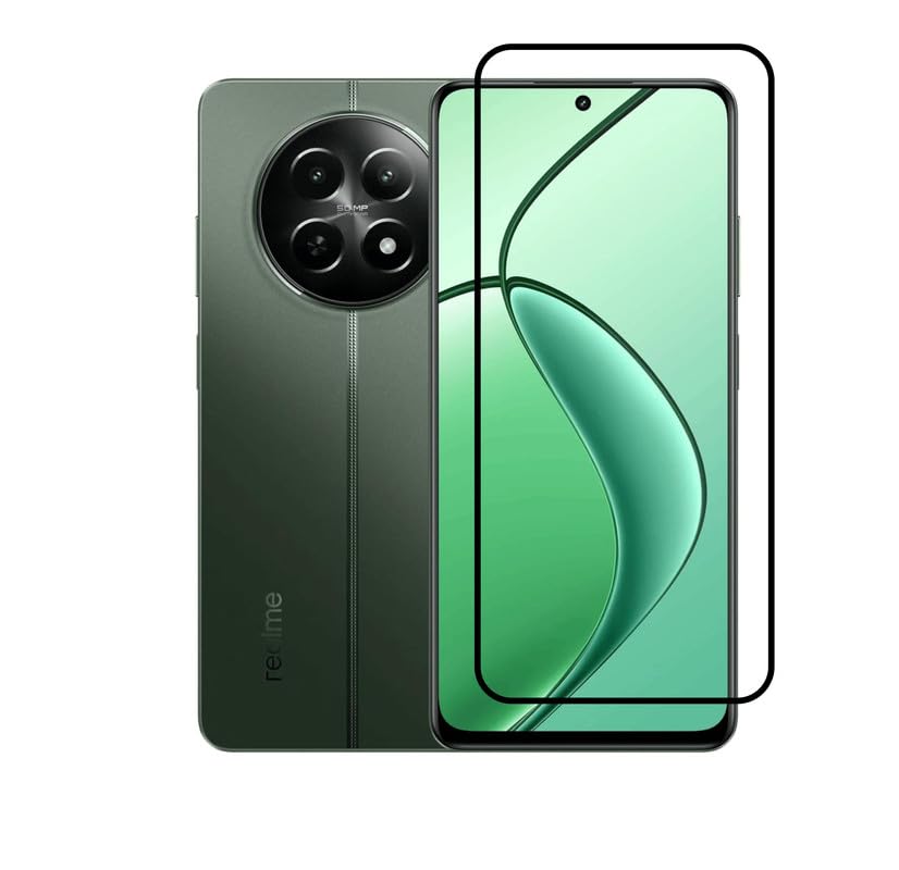 Image of Tempered Glass Screen Protector Compatible For Reamle 12X 5G Smartphone Full Screen Coverage (Except Edge To Edge) And Free Complete Easy Installation Kit