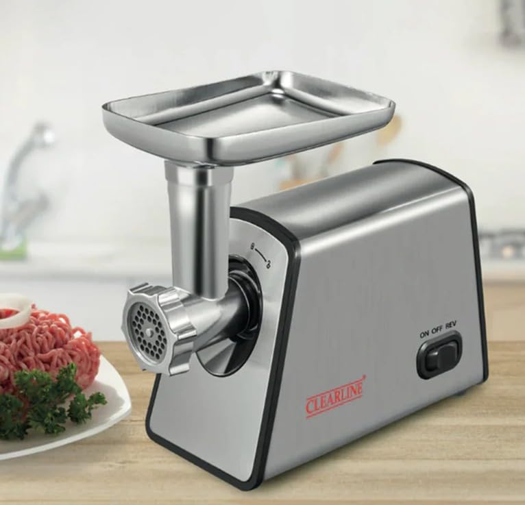 Clearline Meat-O-VIT 1800 W Electric Meat Grinder | 3 Discs (Coarse, Medium, Fine) + Sausage & Kebab Attachments | Quiet Stainless Steel Housing | 230 V-image-36