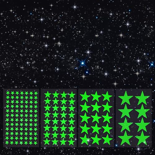 AOWDIAO Glow in The Dark Star Stickers 630Pieces (4Sizes) Luminous Ceiling & Wall Decor for Kids Bedroom Nursery Party