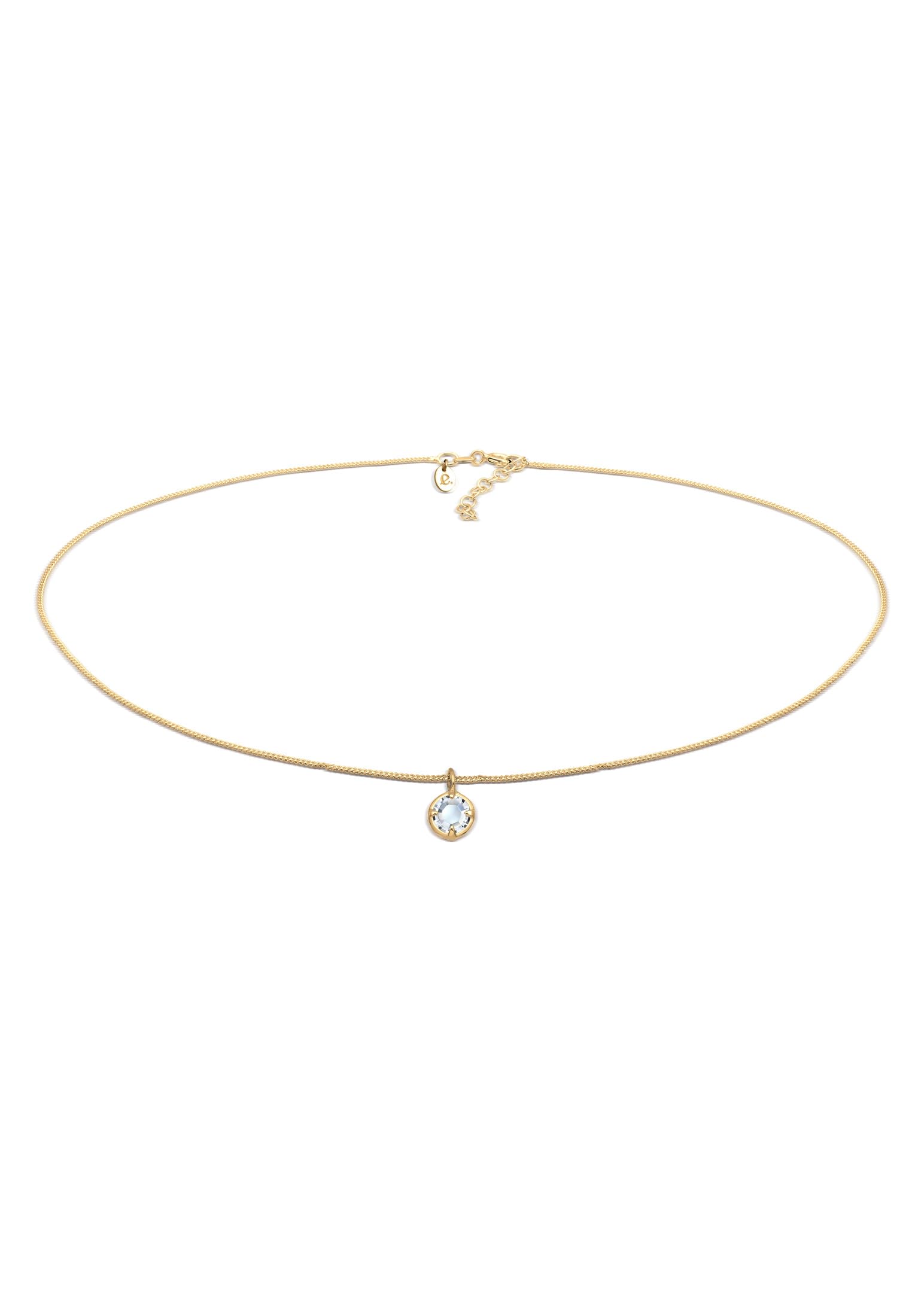 Elli Premium Women's Choker Necklace Basic Sparkling with Crystals Made of 925 Sterling Silver, 360, Sterling Silver, Crystal