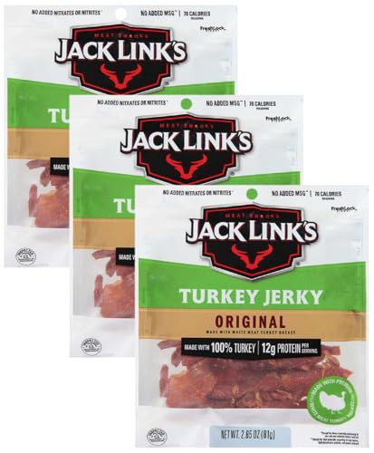 Jack Link's Turkey Jerky, Original Flavor, 2.85 oz, Pack of 3