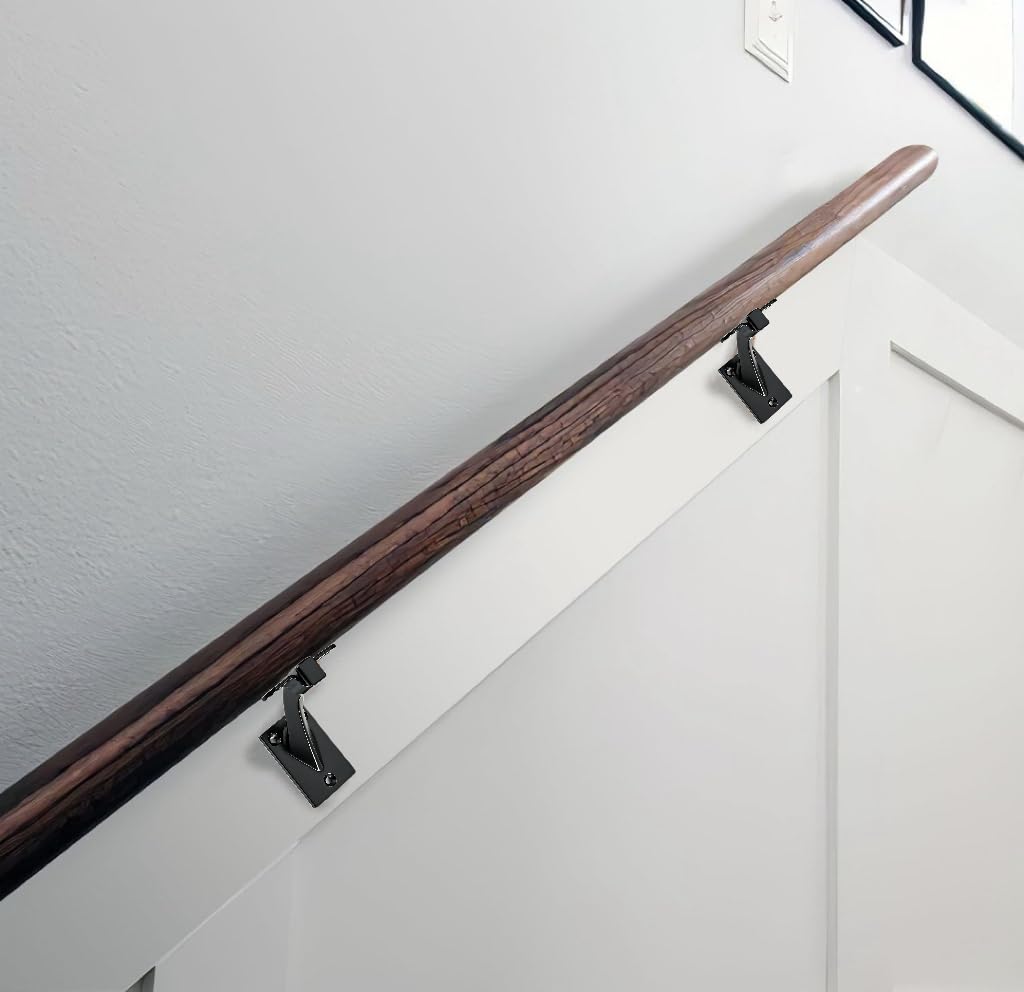KHTUMEWARE-KH364 Matte Black Handrail Brackets 2-Pack in Matte Black — KHTUMEWARE