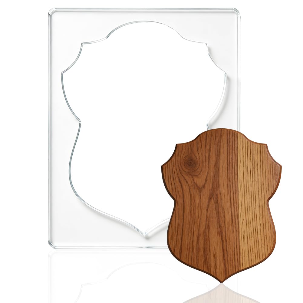 beinkmake Vintage Shield Sign Acrylic Router Template for Woodworking, 5mm Thick Blank Decor Plaque Inlay Template Jig Kit Tracing Stencil for DIY Wood Craft