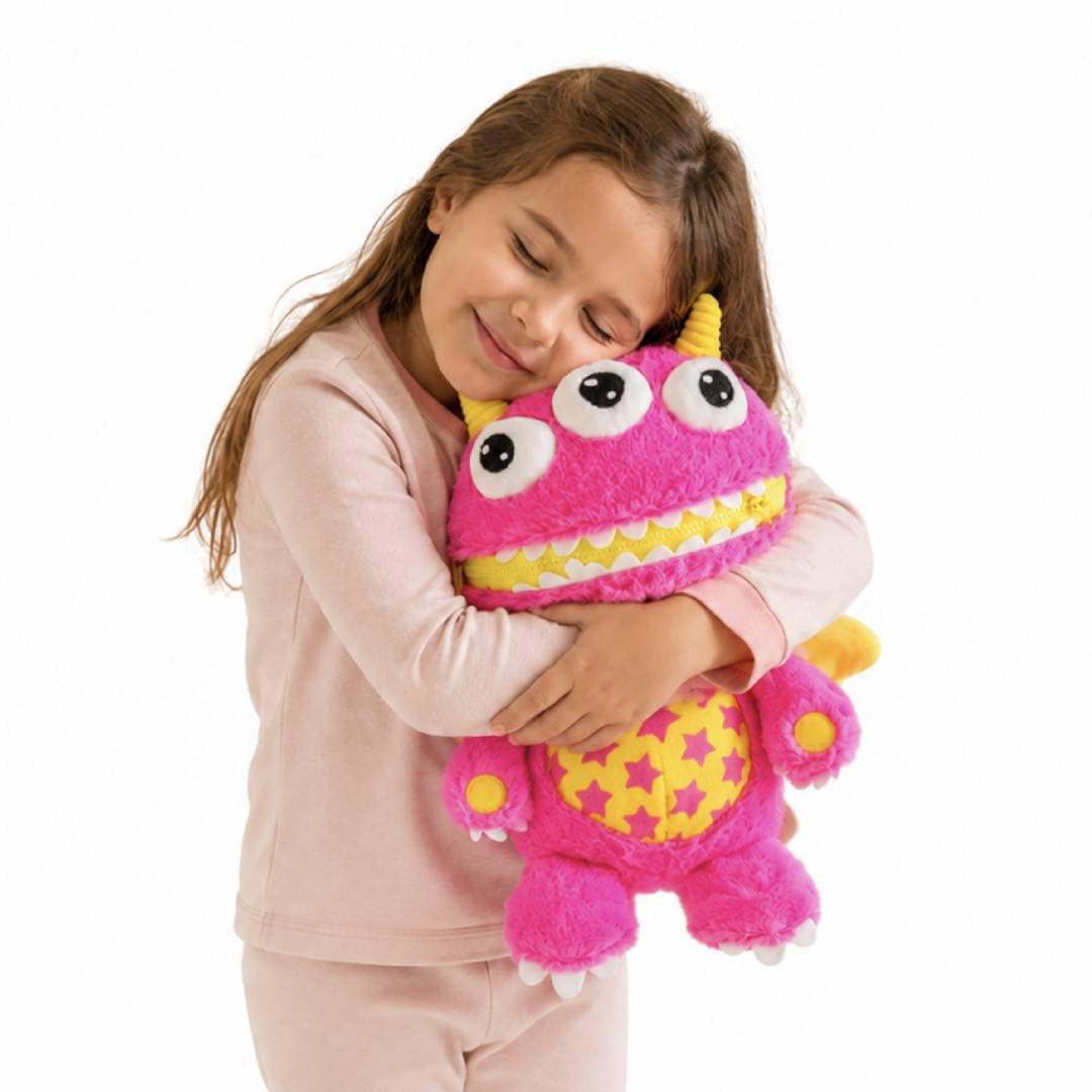 Worry Yummy Kids Pink Luna Monster Cuddly Soft Plush Toy