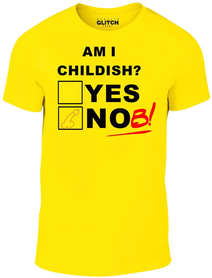 Reality Glitch Men's Am I Childish T-Shirt Yellow
