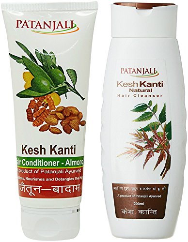 PATANJALI Hair Conditioner, Almond, 100g Kesh Kanti Hair Cleanser Shampoo, 200ml