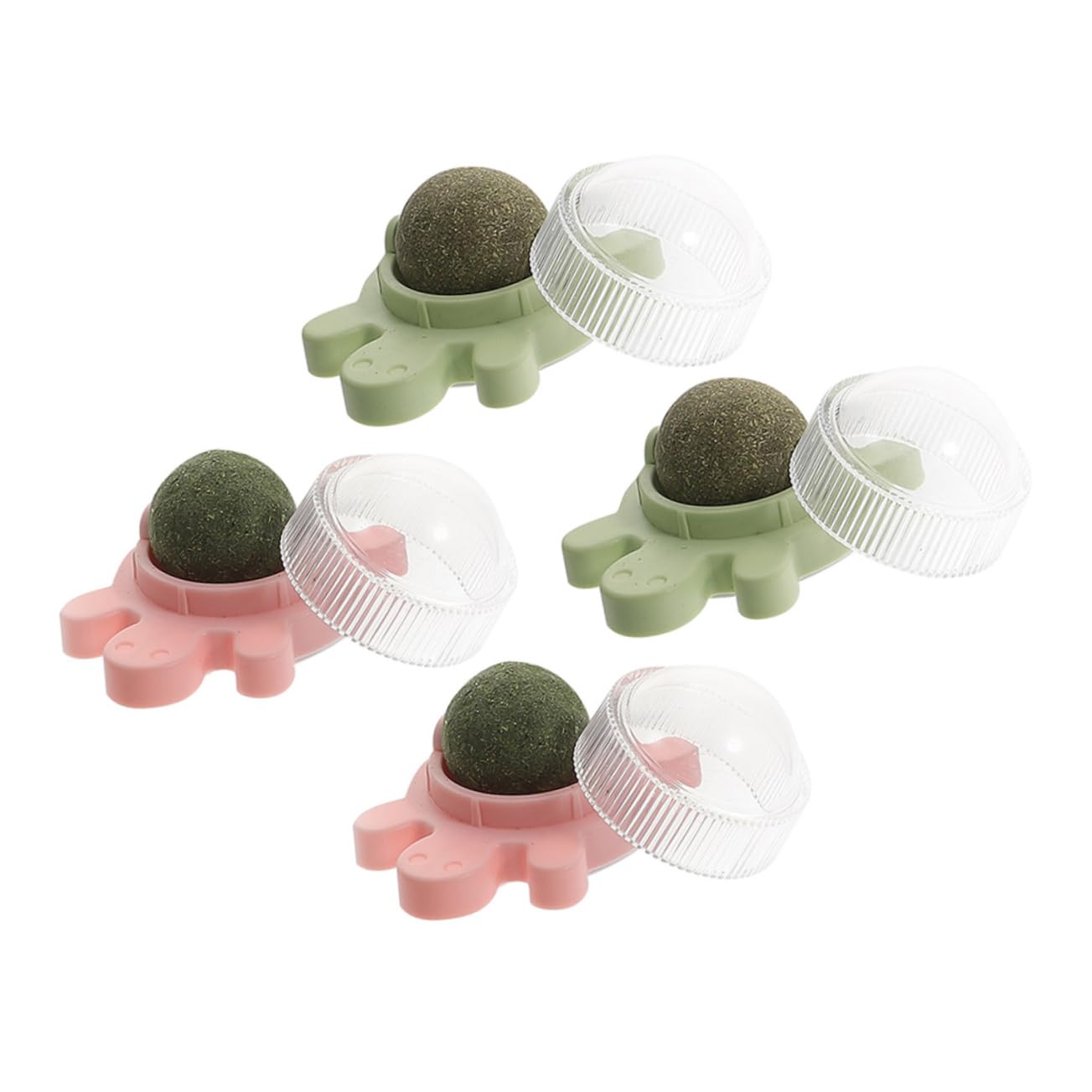 4pezzi Palline Di Catnip Interattive Per Gatti Giocattoli Rotanti Edibili Per Pulizia Dei Denti e Divertimento Colori e Stimola Attività e Benessere Fisico