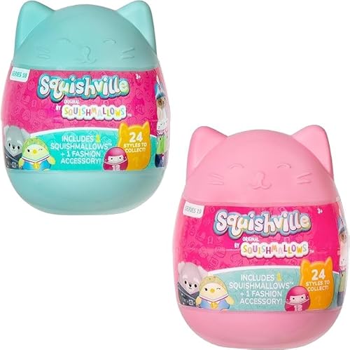 Squishmallows Squishville 2 Pack Capsules - Series 10 - Official Kellytoy 2023 - Collectible Mini 2