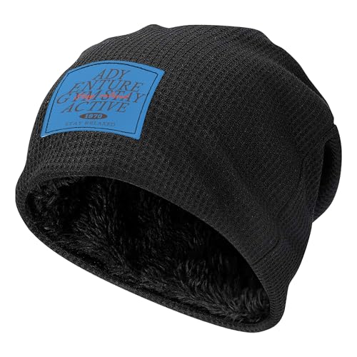 Bonnet en maille torsadée doublure peluche contre le vent froid