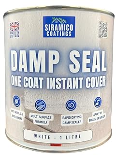 SIRAMICO COATINGS The Dampseal One Coat | 1 Litre I Seals Damp And Mould Stains In One Coat By Brush Or Roller (White)