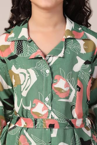 Image of Fashion Dream Girl's Rayon Abstract Printed Clothing Set|Co-ord Set|Casual Wear|Coordinate Outfit for Girls
