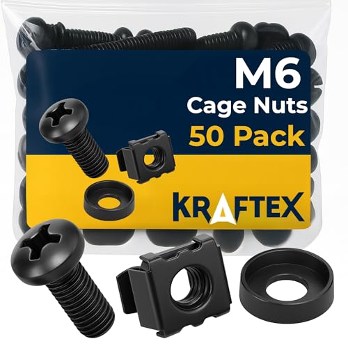 Image of Kraftex - M6 Nut Set - Cage - 50 PK (Hex Nut Set - Steel - 6mm - Mechanical Repairs)
