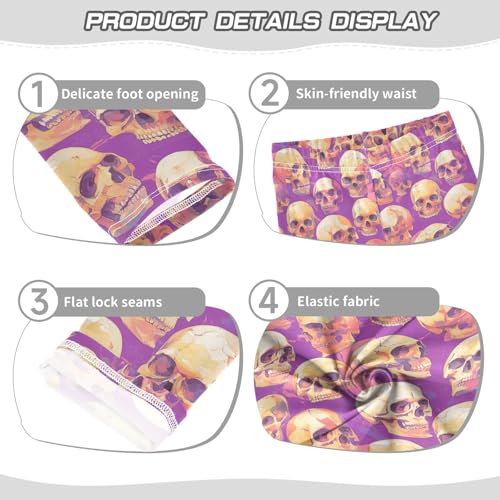 KLL Skulls Seamless Toddler Girls Legging Stretchy High Waisted Sweatpants Gym3