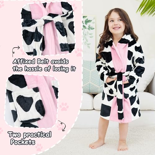 LOLANTA Kids Robe Boys Girls Hooded Fleece Sleepwear Animal Bathrobe Toddler Housecoat Christmas Gifts 2-8 Years4