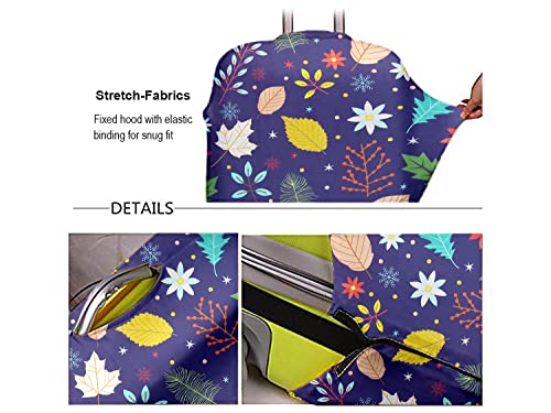 Image of Cortina Floral Design Eco-Friendly Luggage Protective Cover | Large | Fits 26-30 Inch Luggage | Polyester-Spandex | 72cm (28 inches) | Travel Suitcase Protectors | Anti Scratch | Pack of 1 | Blue 1