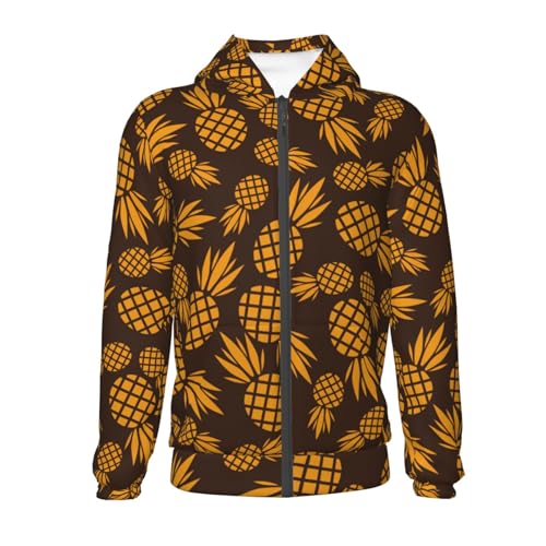 Colorful Pineapple Kid Hoodies Boys Zip Up Sweatshirts Girls Pullover with Pocket2