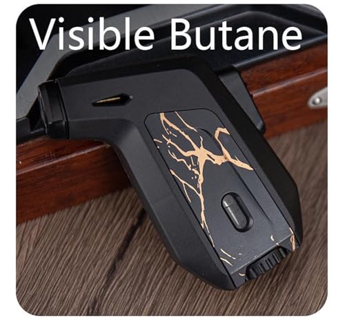 Encendedor portátil de butano a prueba de viento marrón miniatura 3