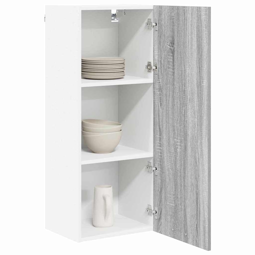 Hängeschrank Riga Graues Sonoma Holzwerkstoff 40 x 31 x 100 cm mit Tür und viel Stauraum für Küche Esszimmer Vorratsschrank Organizer und Aufbewahrung
