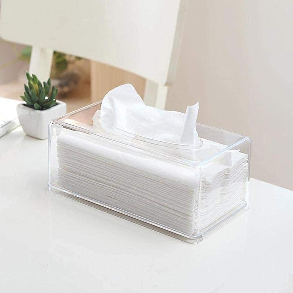 Tissue Box - Rectangular Napkin Holder, Clear Box Cover Facial Tissue Dispenser, Tissue Box For Kitchen And Office Room.