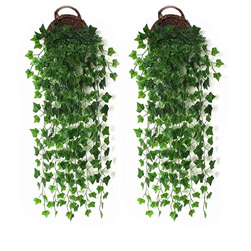 DELSEN 2 Piezas de 100 cm Hiedra Artificial Planta Ivy Hanging Garland para Colgar en el hogar, Oficina