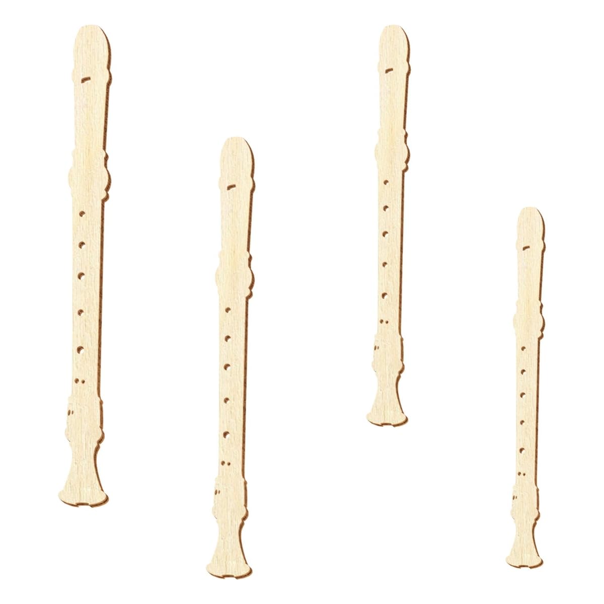 Holz Blockflöte - Deko Zuschnitte 5-50cm, Größe:32cm, Pack mit:10 Stück