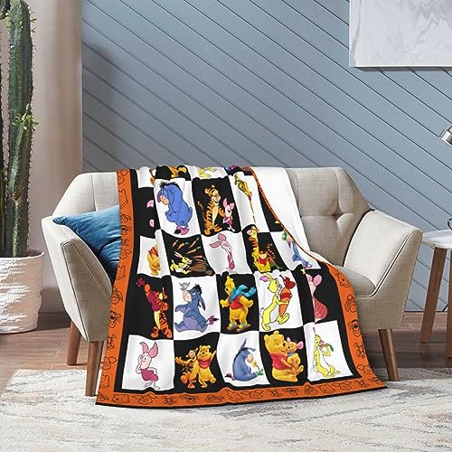 Image of Cute Cartoon Character Super Soft Cozy Warm Throw Blanket Flannel Bed Throw Boys Girls Blankets 50"X40"