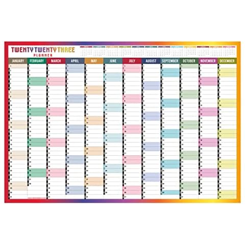 2023 Wall Planner Wall Calendar Yearly Planner Large Jan To Dec Full Year Planning Student Family Home School Office Work Study Chart Annual Poster (A1 Multi Planner) Cover