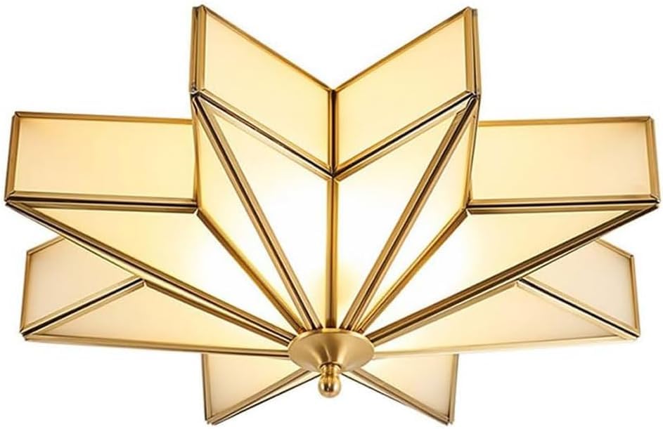 Plafond light en verre et laiton style nordique durable pour chambre